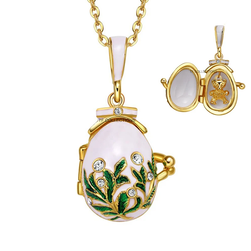 YAFFIL Enamel Handmade Jewelry Lovely Bear Charm Inside Pendant Crystal  Gift To Girls  2024 New Style Women Cute Necklace