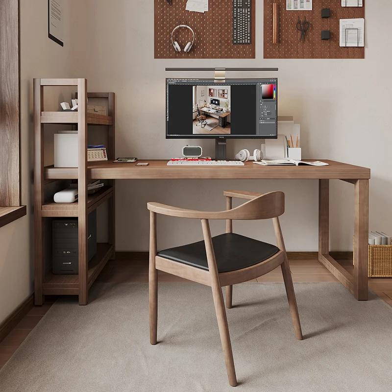 

All solid wood desk simple modern home study desktop computer desk long table workbench study table