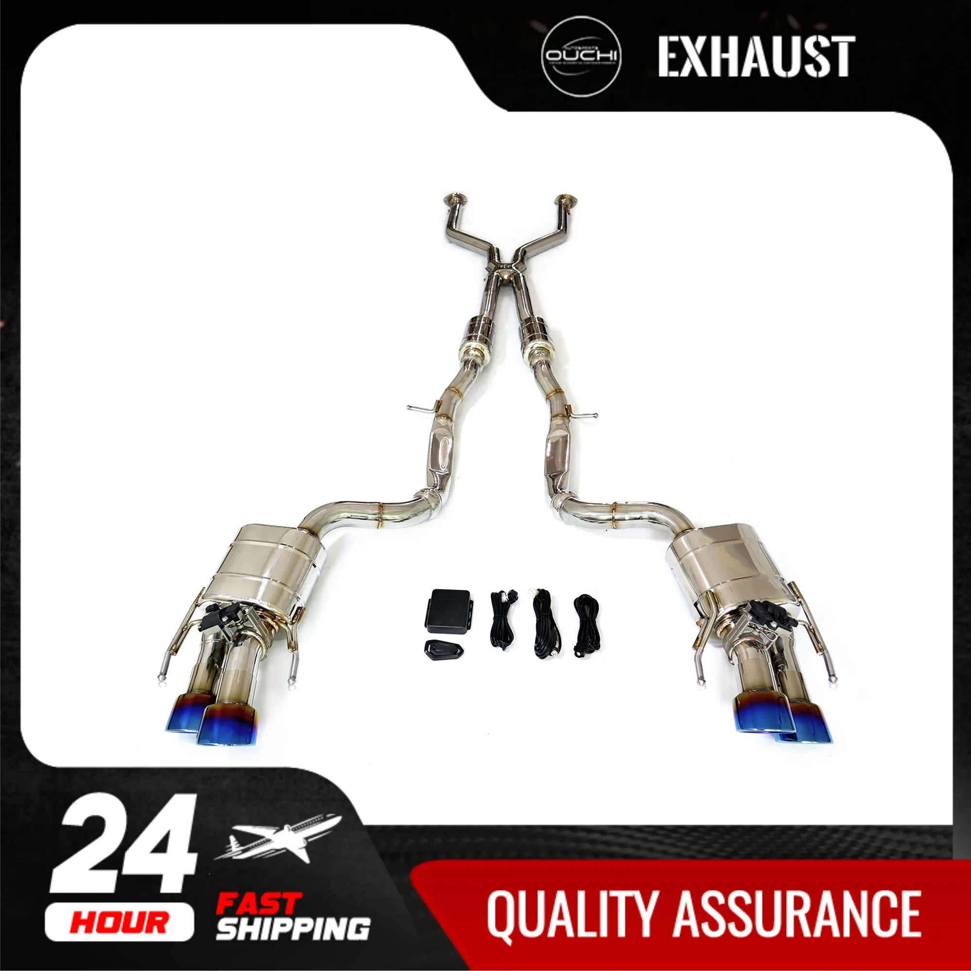 Fast shipping in 24 hours catback for Lexus RCF 5.0 OUCHI stainless steels Exhaust system With electronic valve tips