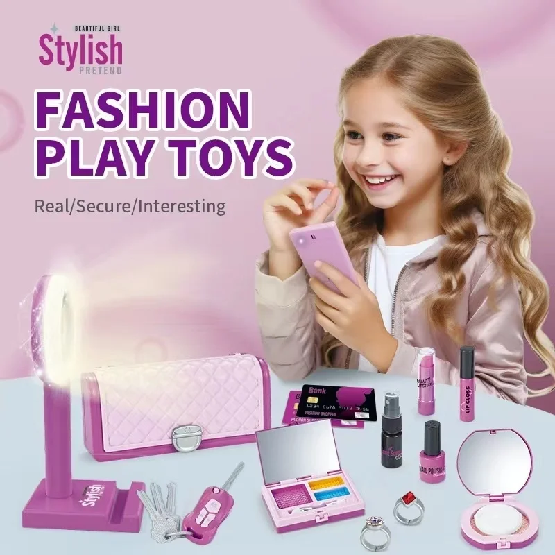 9pcs/set Makeup Girl Toys Simulation Hairdressing Makeups Play Beauty Fashion Children Pretend Make Up Cosmetics Toys For Girls