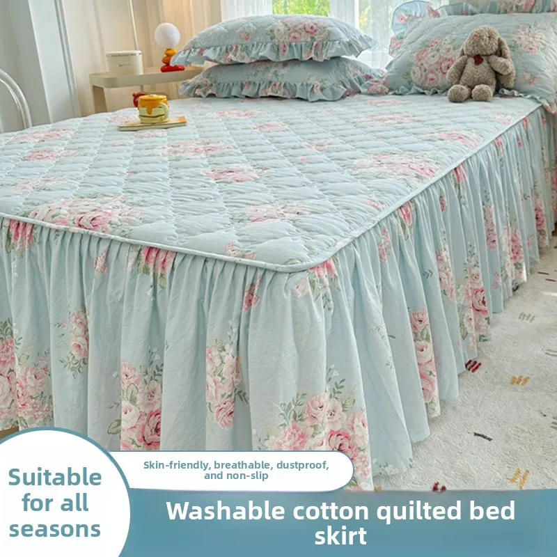 jupe-de-lit-en-coton-lave-piece-unique-epaissie-avec-dentelle-housse-anti-poussiere-toutes-saisons-ensemble-trois-pieces-motif-floral-vegetal