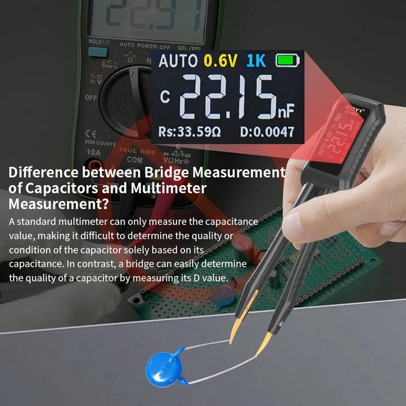 Zoyi ZT-MD1 pinça inteligente digital lcr smd esr testador resistência capacitância indutância diodo teste depuração ferramenta de reparo