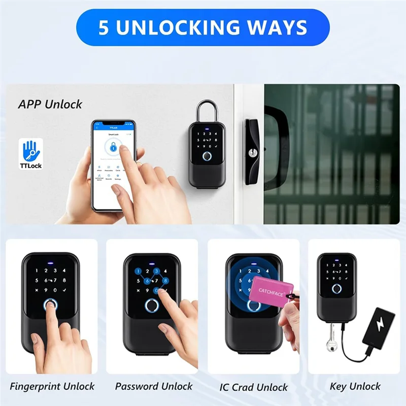 A26F-Smartlock Box، Key Lock Box Wireless Smart Key Lock Box تطبيق اقفال الصناديق الإلكترونية، وكيل العقارات والمكتب والمستودع المنزلي