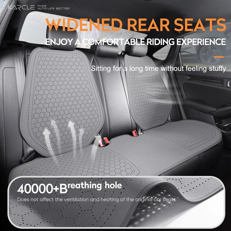 Car Seat Cushion Breathable Hole Universal Suede Car Seat Covers Front Rear Auto Seat Pads Four Season Car Chair Mat Accessories