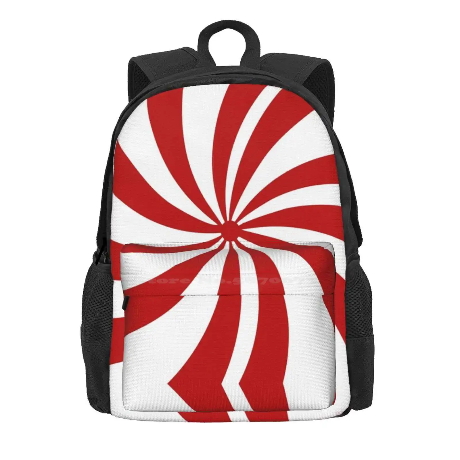 Ugliest 1980S Merry Xmas Red White Swirls Christmas Candy Cane Hot Sale Schoolbag Backpack Fashion Bags Ugliest 1980S Red White