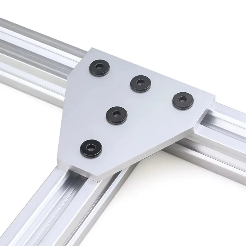 China Supplier 5 Hole T Shape Joining Plate Connector Flat Plate Corner Bracket for 2020 Aluminium Extrusion Profile Connection