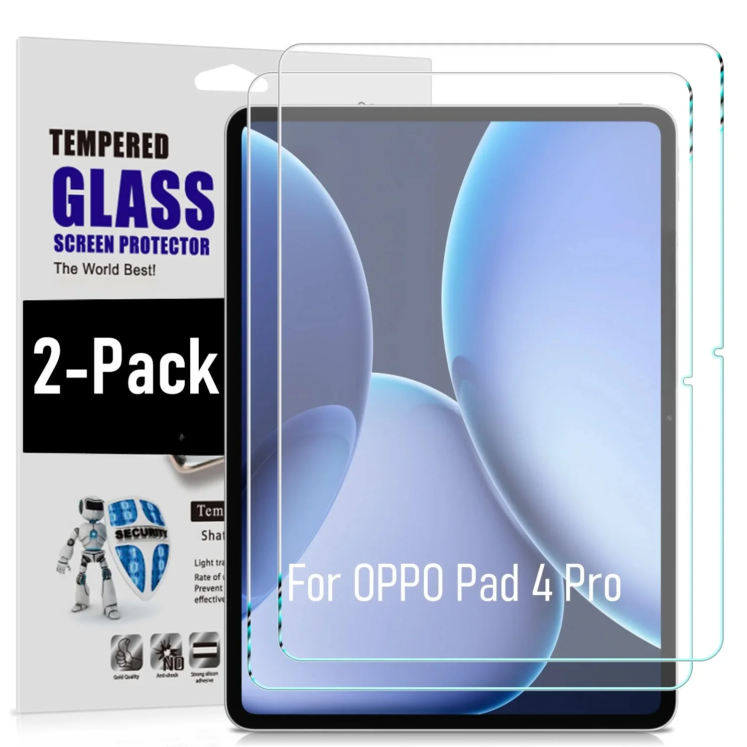 

2 шт., прозрачное закаленное стекло с масляным покрытием для OPPO Pad 4 Pro 13,2 OnePlus Pad 3 2Pro 2025 Защитная пленка для экрана HD, устойчивая к царапинам