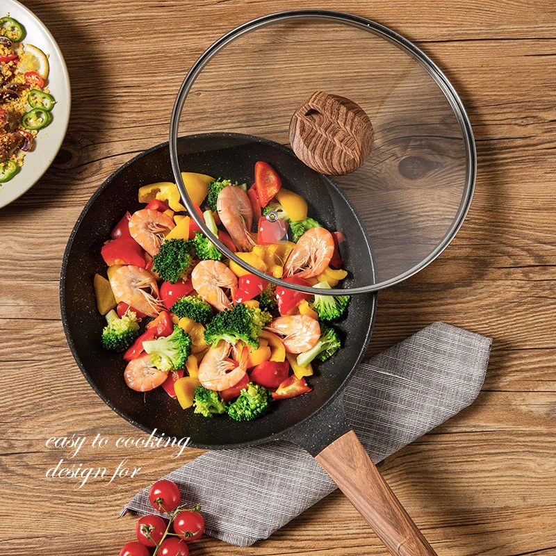 Stone-Coated Non-Stick Frying Pan, Low Smoke, Universal for Gas and Induction, Steak Egg Pancake Cookware