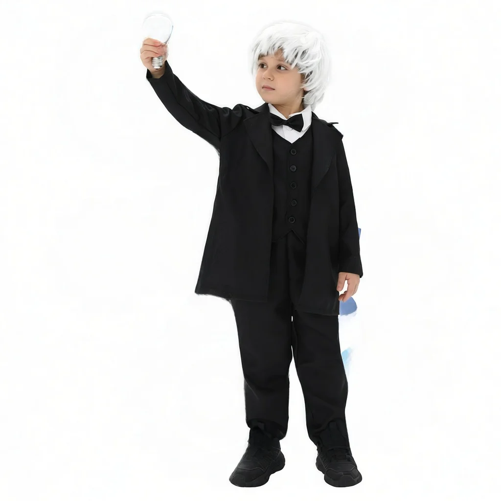 

New Edison Inventor Halloween Costume Party Performance Clothes Cosplay Suit Kindergarten Event Outfit Sanbiphi Brand