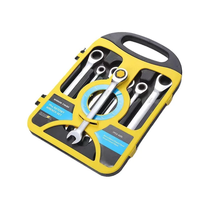 Ratchet Wrench Fast Two-way Dual-purpose Small Opening Plum Blossom Industrial Grade Hardware Automatic Labor-saving Tool Set