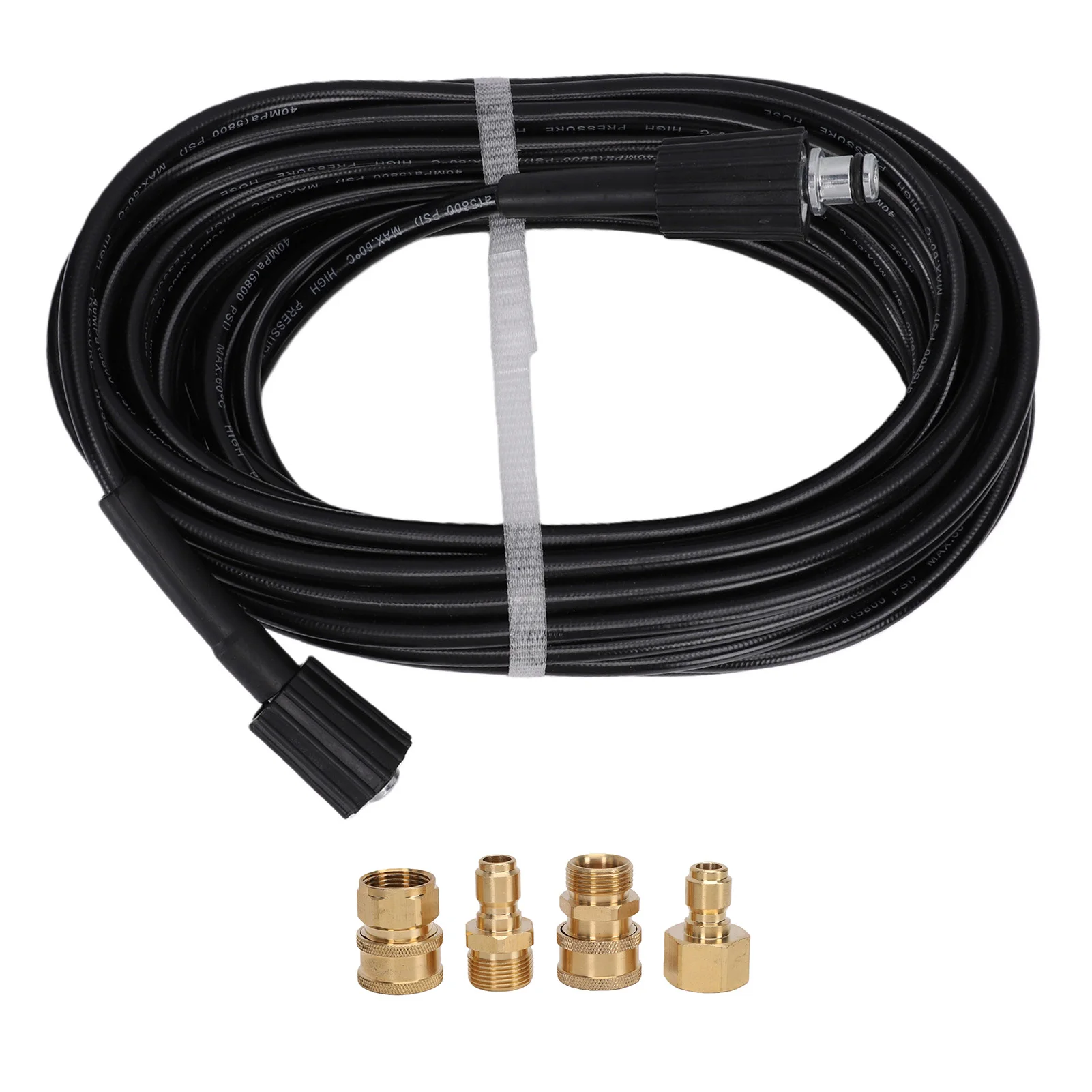 49.2ft Pressure Washer Hose 5800 PSI with Brass Quick Connect Fitting Kink Resistance Garden Hose Set Garden Hose with Nozzle