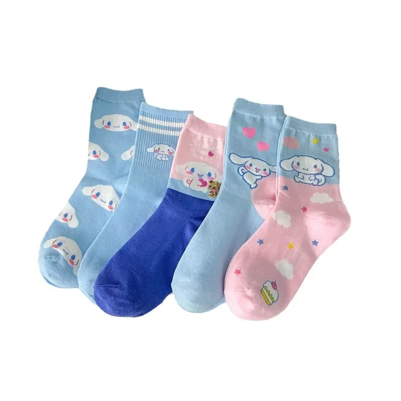 Cotton Socks Anime Stitch Sanrio Pure Cotton Socks Medium Length Socks Combed Cotton Birthday Gift for Girls Friends Boys