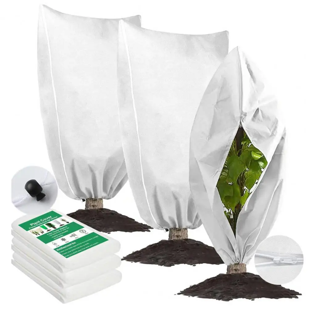 Plant Cover Winter Plant Covers For Outdoor Plants Fruit Trees Proof Blankets With Drawstring For Potted For Winter