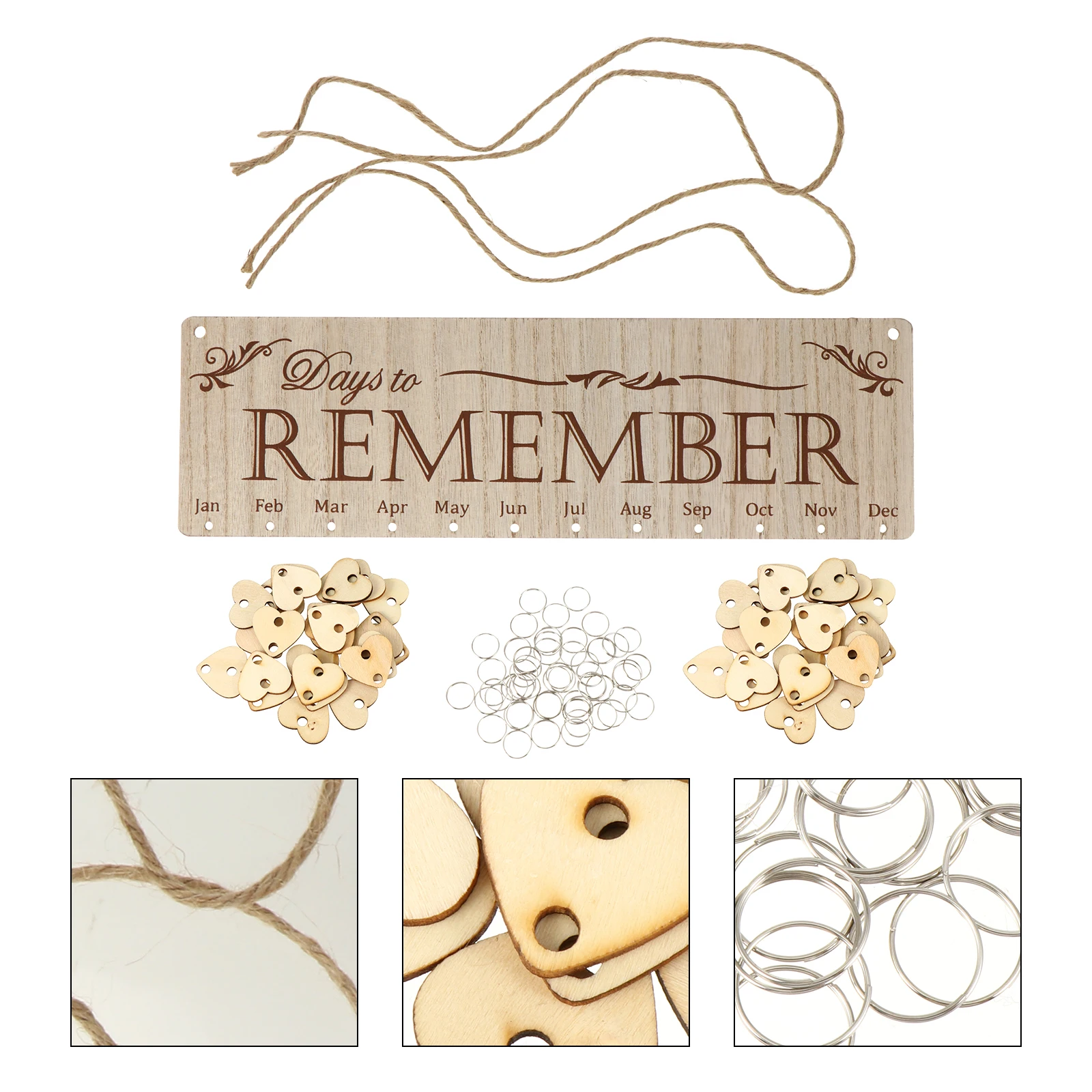 1 مجموعة 1 مجموعة Diy بها بنفسك شرائح خشبية الأسرة عيد ميلاد التقويم مجلس جدار ديكور الخشب معلقة حلية عيد ميلاد تذكير تاريخ المقتفي Diy بها بنفسك #6