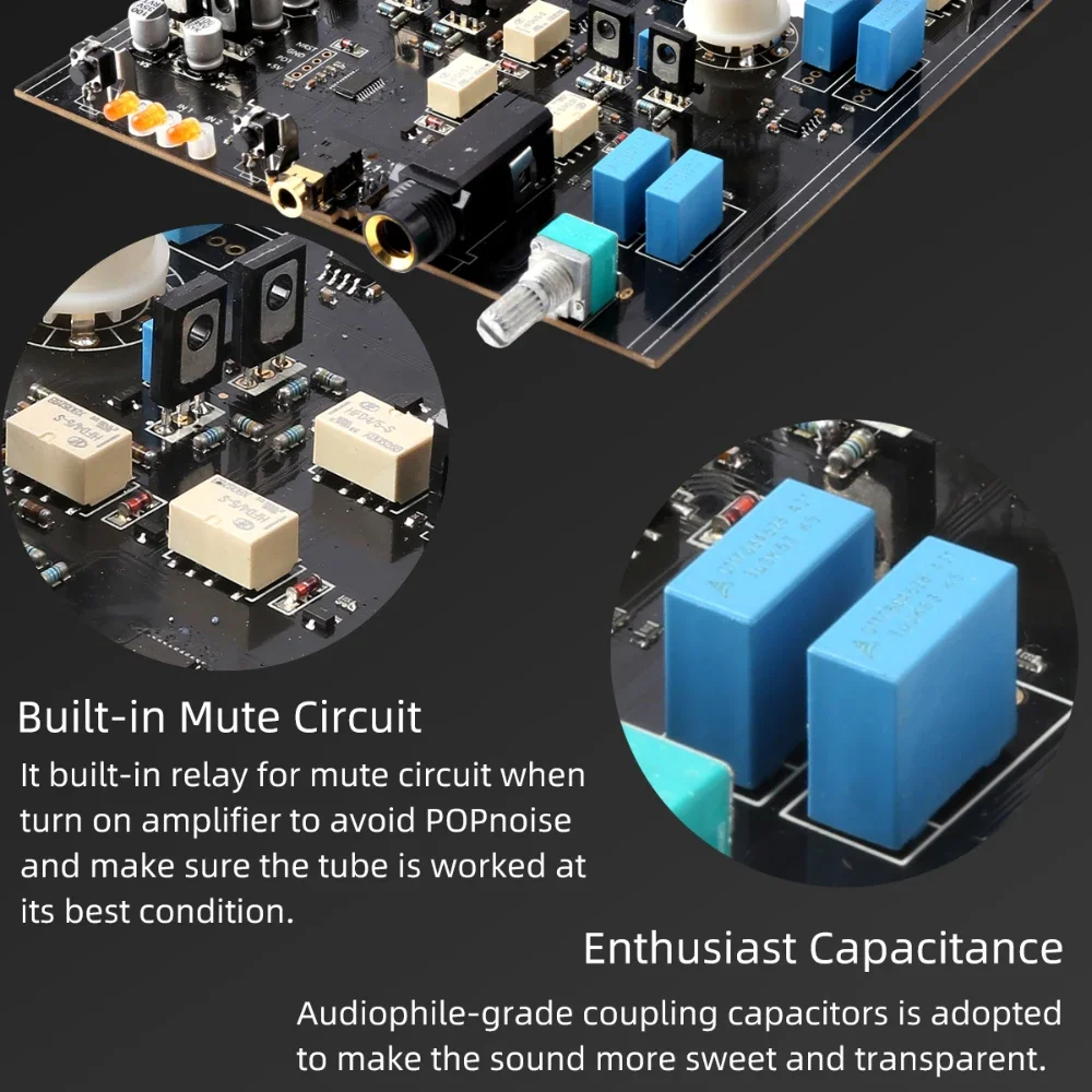 FX-AUDIO TUBE-02 PRO Electronic Vacuum Tube HIFI Headphone Amplifier Double JAN5725W High Performance T-AMP Pre-amp AMP