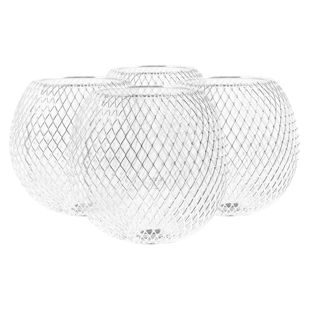 

4pcs Ball Lampshades Metal Hollow Decorative Shades for Dining Room Solar Lighting Globe Lampshade Vintage Style