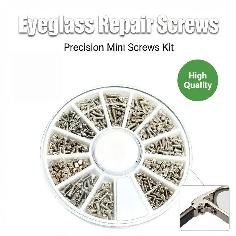 1 Set Mini-Präzisionsschraubendreher-Set zur Reparatur von Brillen, inklusive Schrauben und weichen Nasenpads für Lesebrillen. – Detail 4