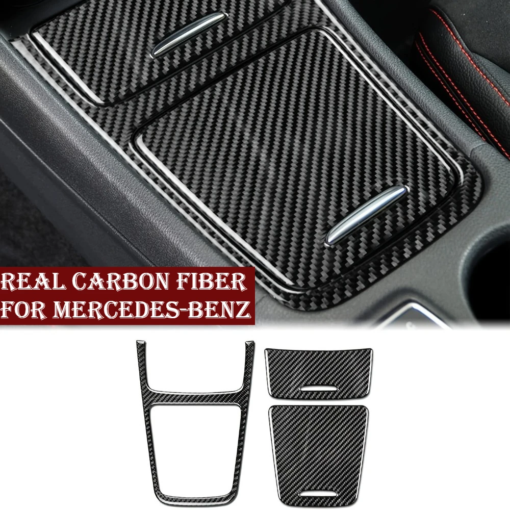 

1 комплект из углеродного волокна, ящик для хранения центральной консоли, крышка пепельницы, наклейка для Mercedes Benz A-Class W176 CLA C117 GLA X156 13-18