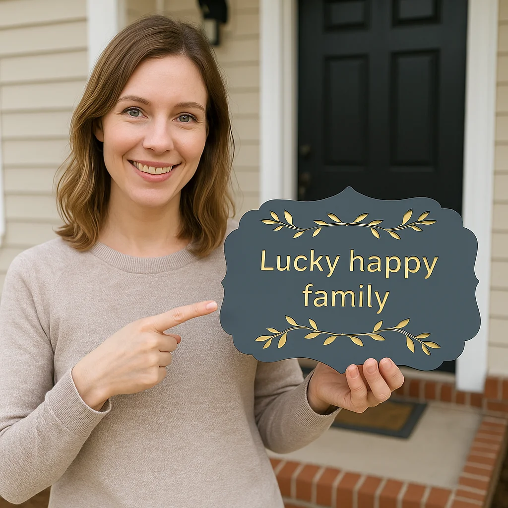 

Glossy Grey Acrylic House Number Plate – 3D Leaf Wreath Cloud-Shaped Sign, Personalized Laser Cut Outdoor Address Door Plaque