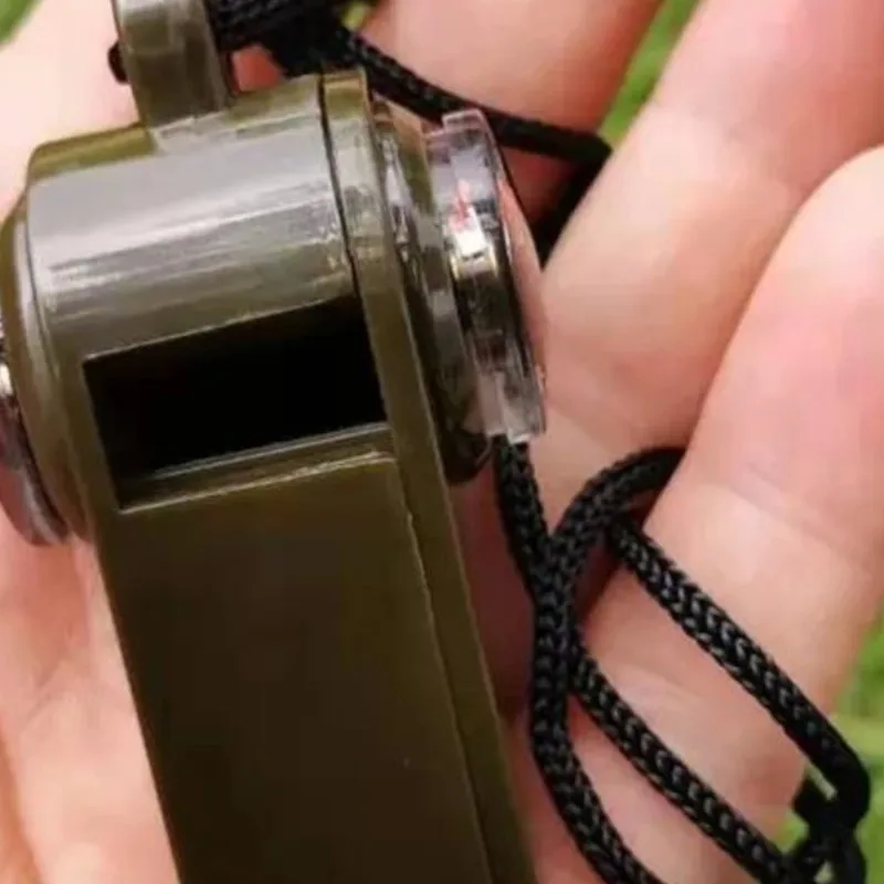 3 in 1 Emergency Survival Whistle Compass Thermometer Referee Cheerleading Whistle Camping Hiking Outdoor Multifunction Whistle