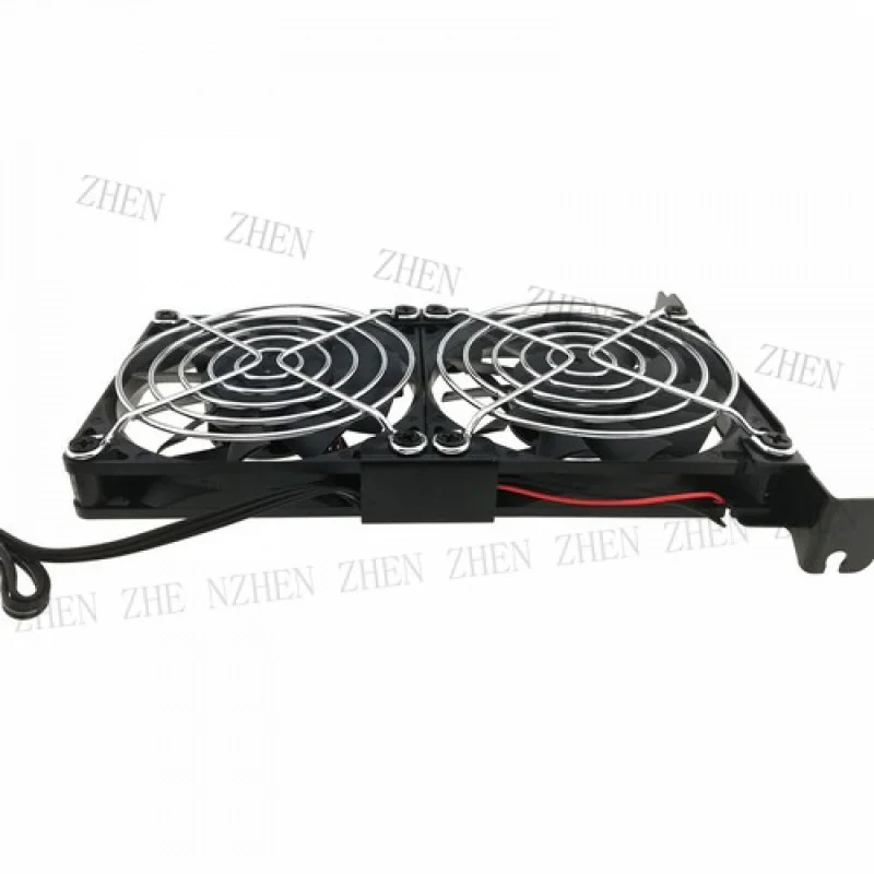 Y FOR  PCIe Slot Cooler Dual 80mm Slim Fan PC GPU 3500rpm Cooling ATX Bracket 12V Power