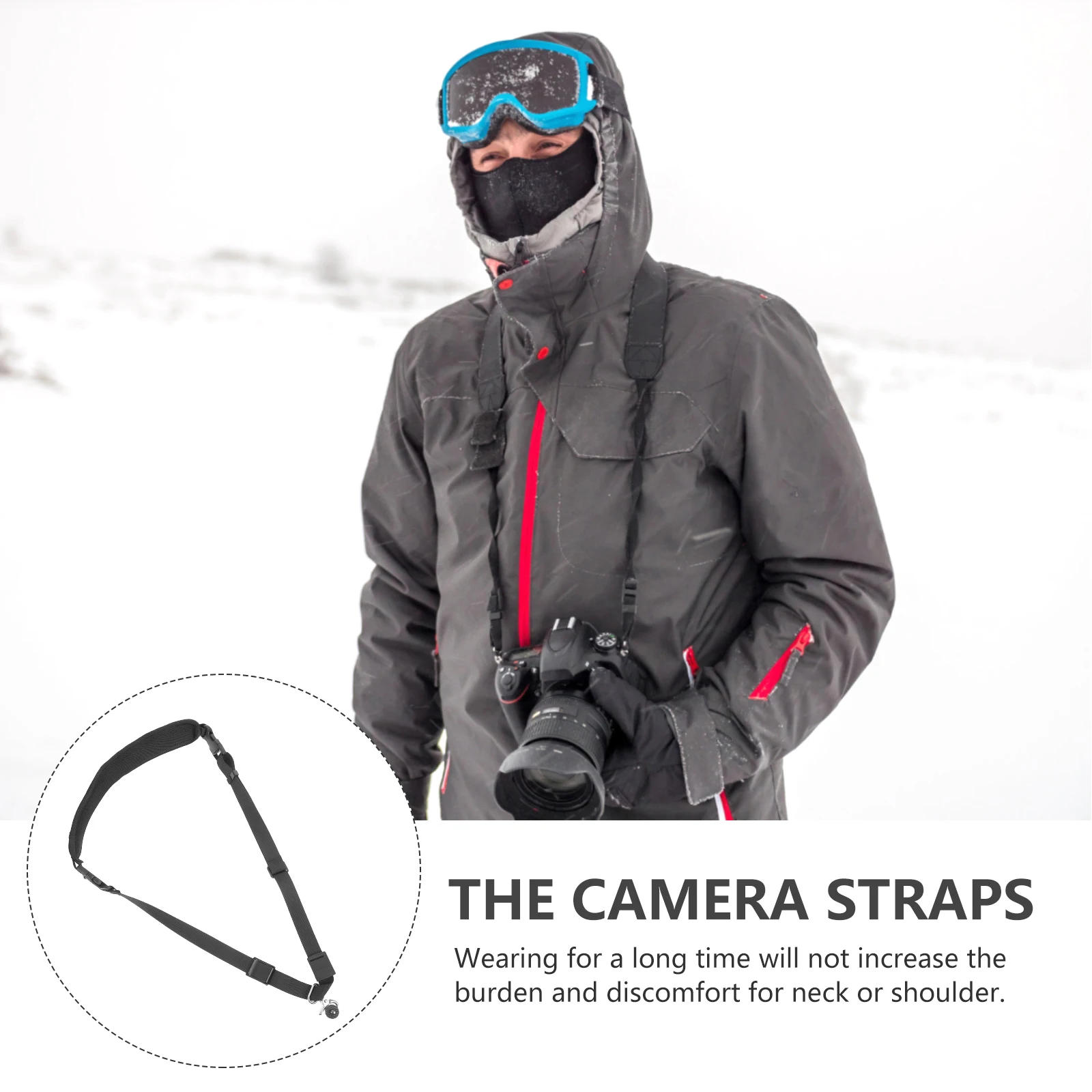 Professional Camera Strap 1PC Nylon Adjustable Shoulder Neck Belt Double Zipper Lens Pocket Card Storage for Mirrorless - Image 4