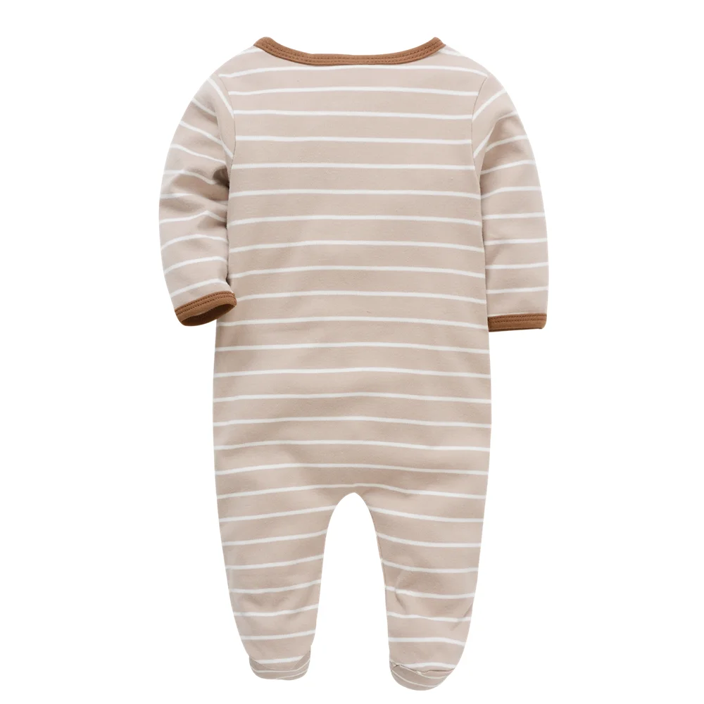2024 New Baby Boy Clothes One Piece Striped Design 100% Cotton Newborn Boys Rompers Full Sleeve Overalls