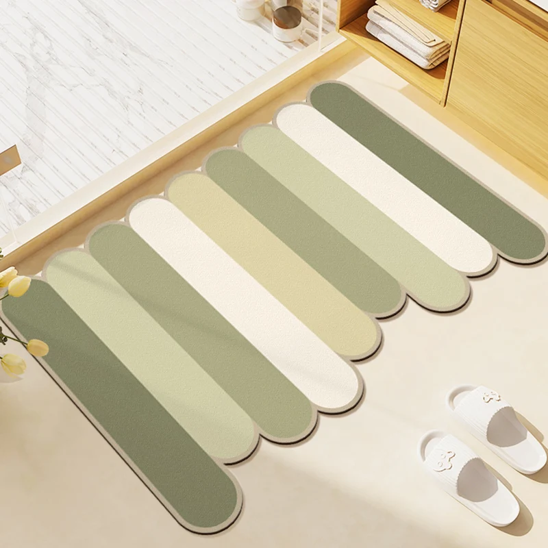 VIKAMA Badezimmer-Fußmatten, Kieselgur, weiche Matten, Zimmertür, Haushalt, wasserabsorbierend, rutschfest, für Toilette, Badezimmer, Fußmatte, Fußmatte