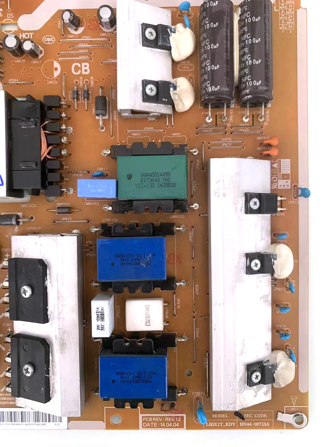 BN44-00713A L65X1T_EDY HU10251-14064 Power Supply Board is for UN65H6400AFXZA UN65H6400AF UE65H6475SU UE65H6400AK UE65H6470 TV