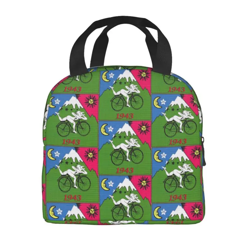 Custom Albert Hoffman LSD Bicycle Day Lunch Bag Women Acid Blotter Party Warm Cooler Insulated Lunch Boxes for Student School