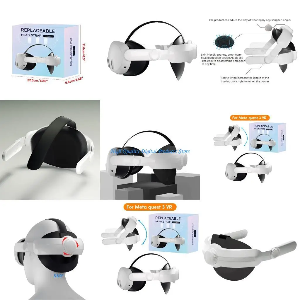 

U2JE Head Strap for Quest3 Strap for Enhanced Support and Comfort in