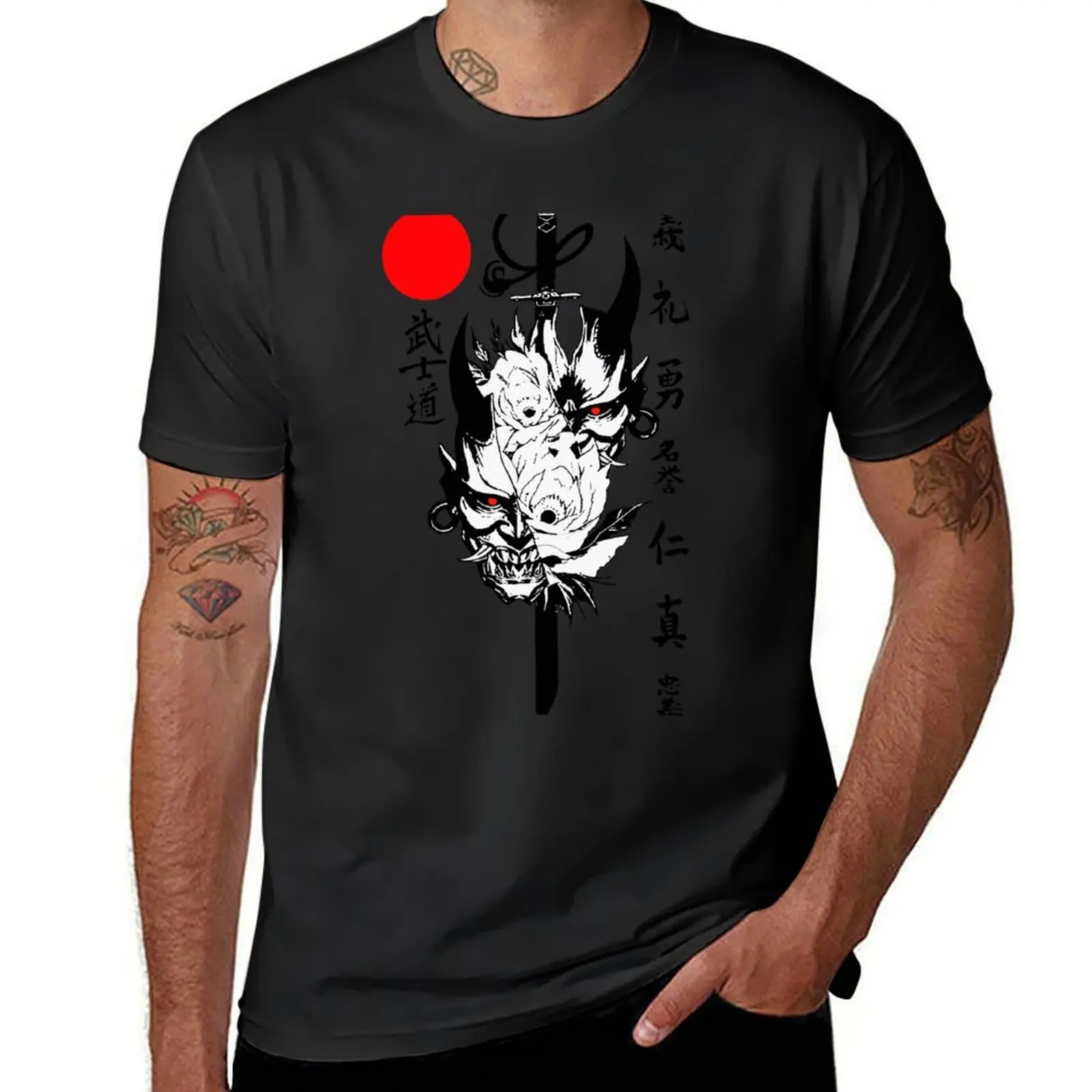 Japanese Samurai Demon Mask Traditional Urban Style T-Shirt shirts graphic tees vintage plus size tops slim fit t shirts for men