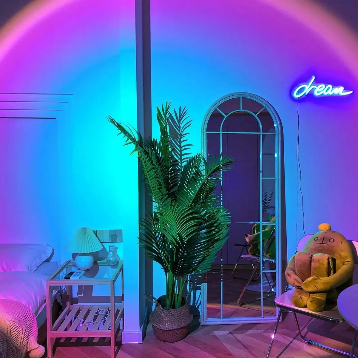 RGB Sunset Projection Lamp USB Powered Rainbow Halo Atmosphere Night Light for Bedroom Photography Home Party Decor