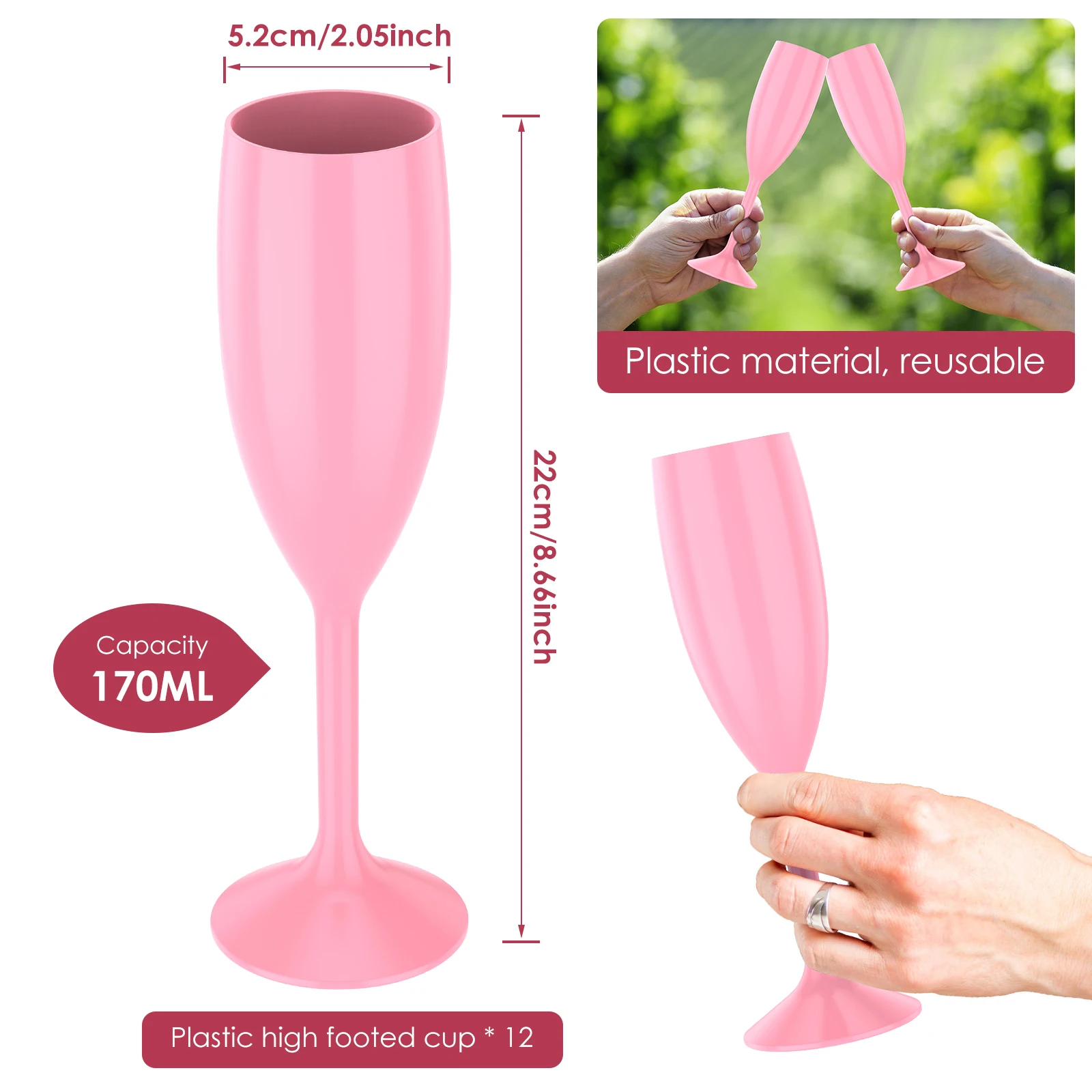 12pcs Champagne Flutes Glass P - Champagne Flute Pair recension och pris