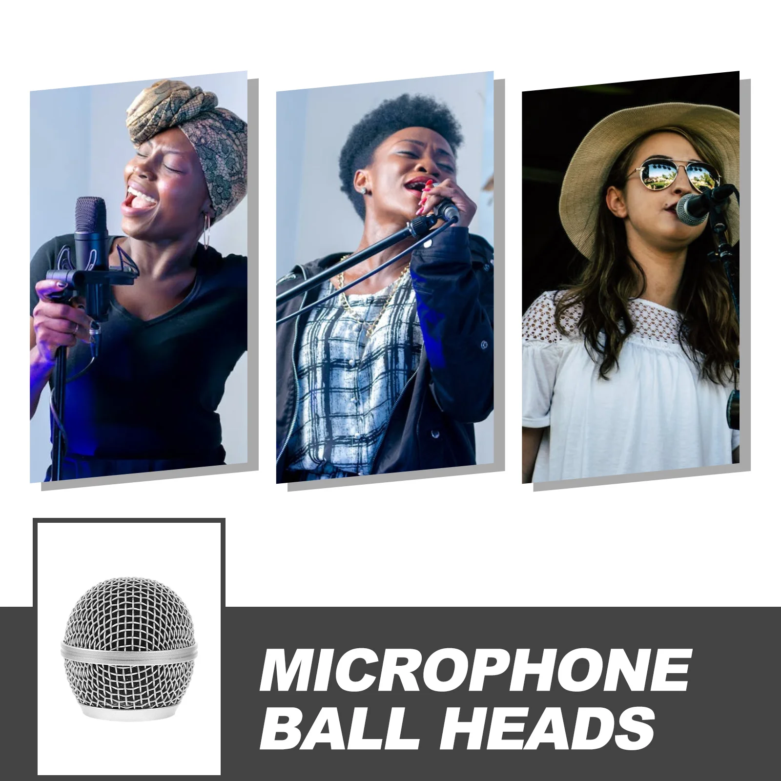 

4Pcs Microphone Grille Replacement Ball Head Mesh with Inner Foam Filter Stylish Elegant Design for Reliable Audio Use