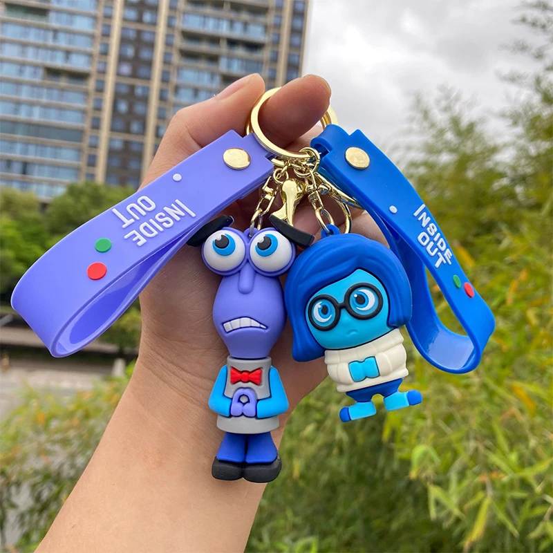 Disney Anime Inside Out Figures Doll Cartoon Keychain Pendant Joy Sadness Anger Disgust Fear Animation Action Figure Gifts