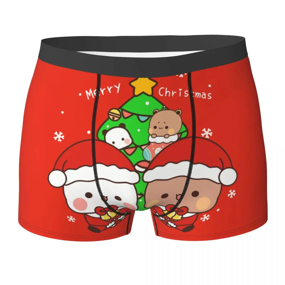 

Bubu And Dudu Merry Christmas Tree Santa Underwear Custom Trunk High Quality Males Panties Stretch Boxer Brief Birthday Present