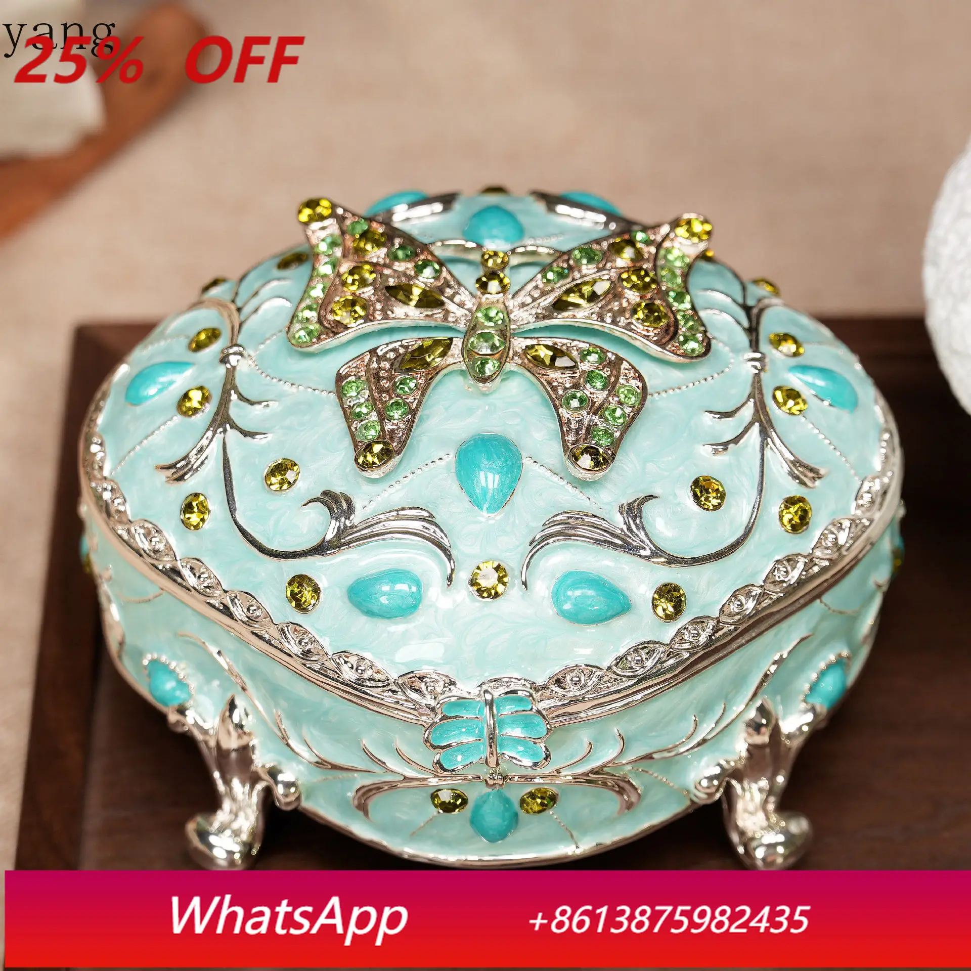 

CX Metal Enamel Jewelry Box Diamond Storage Box Home Ornament