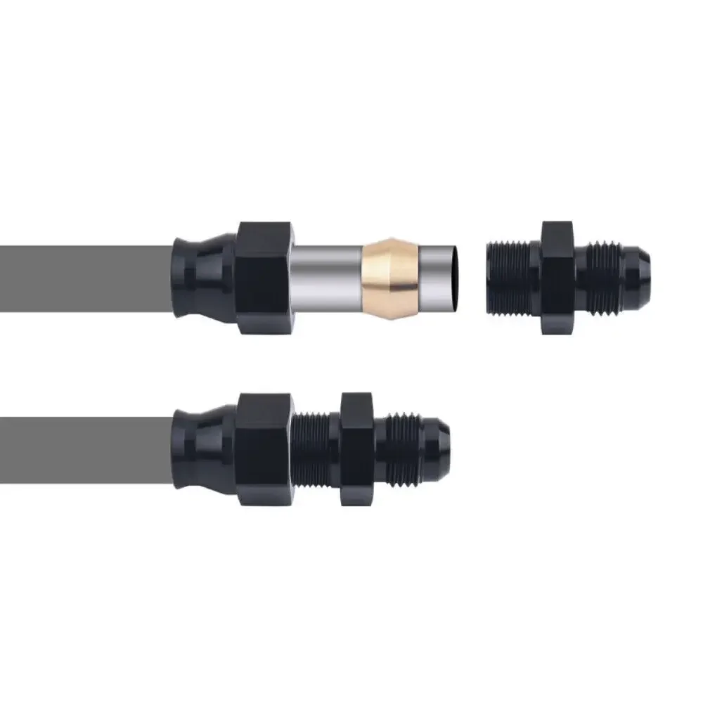4 pezzi da 6AN a 3/8 "tubo linea rigida adattatore linea carburante raccordo tubo di compressione AN6 nero