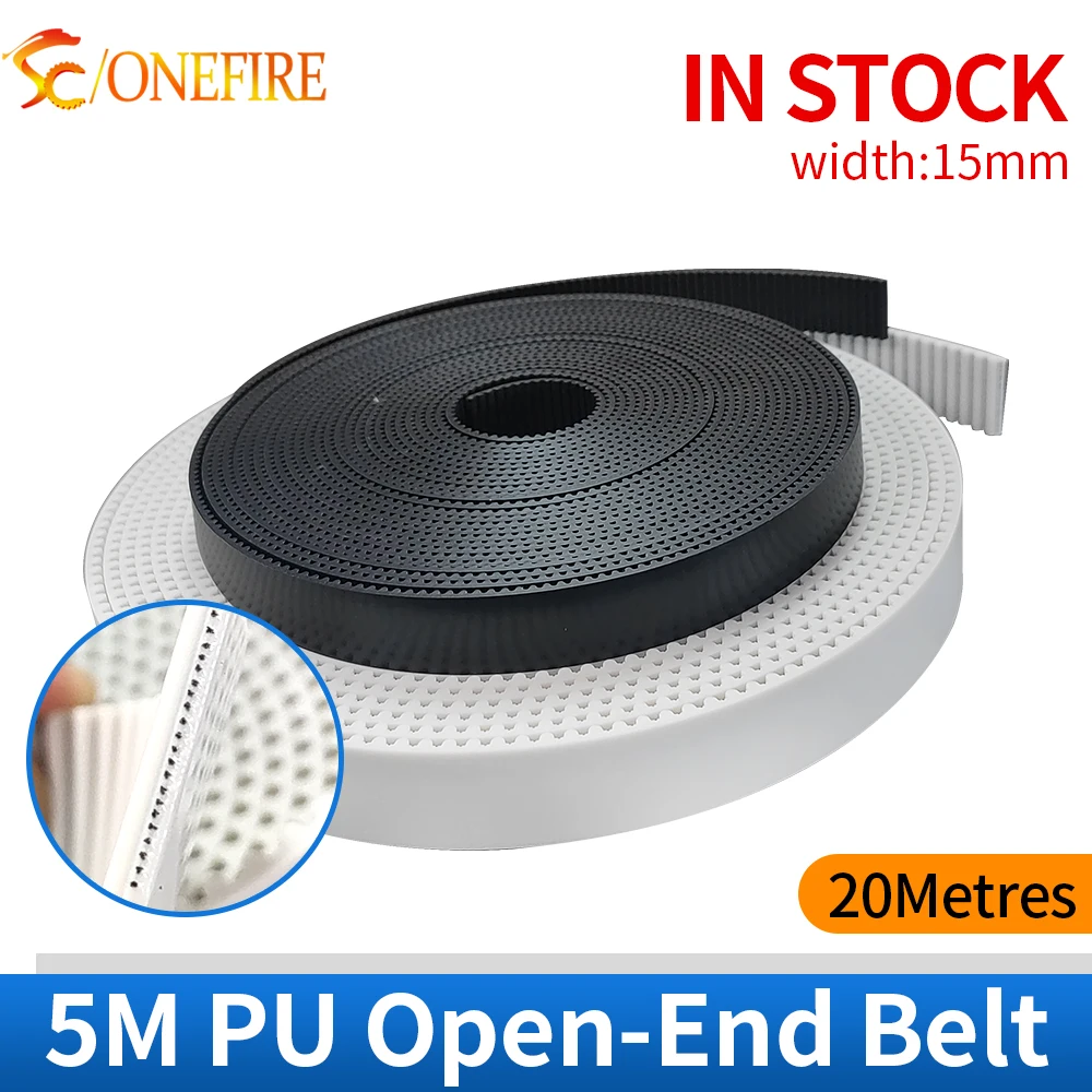 20meters/Lot HTD 5M 15MM PU open belt 5M timing belt width 15mm 5M-15MM Polyurethane with steel core(Pitch=5mm)