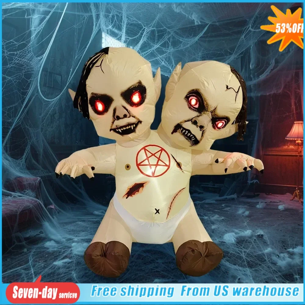 

Halloween Party, Creepy Two Headed Baby Demon Terrifying Zombie Outdoor & Indoor Prop Spooky Outside Halloween Inflatables