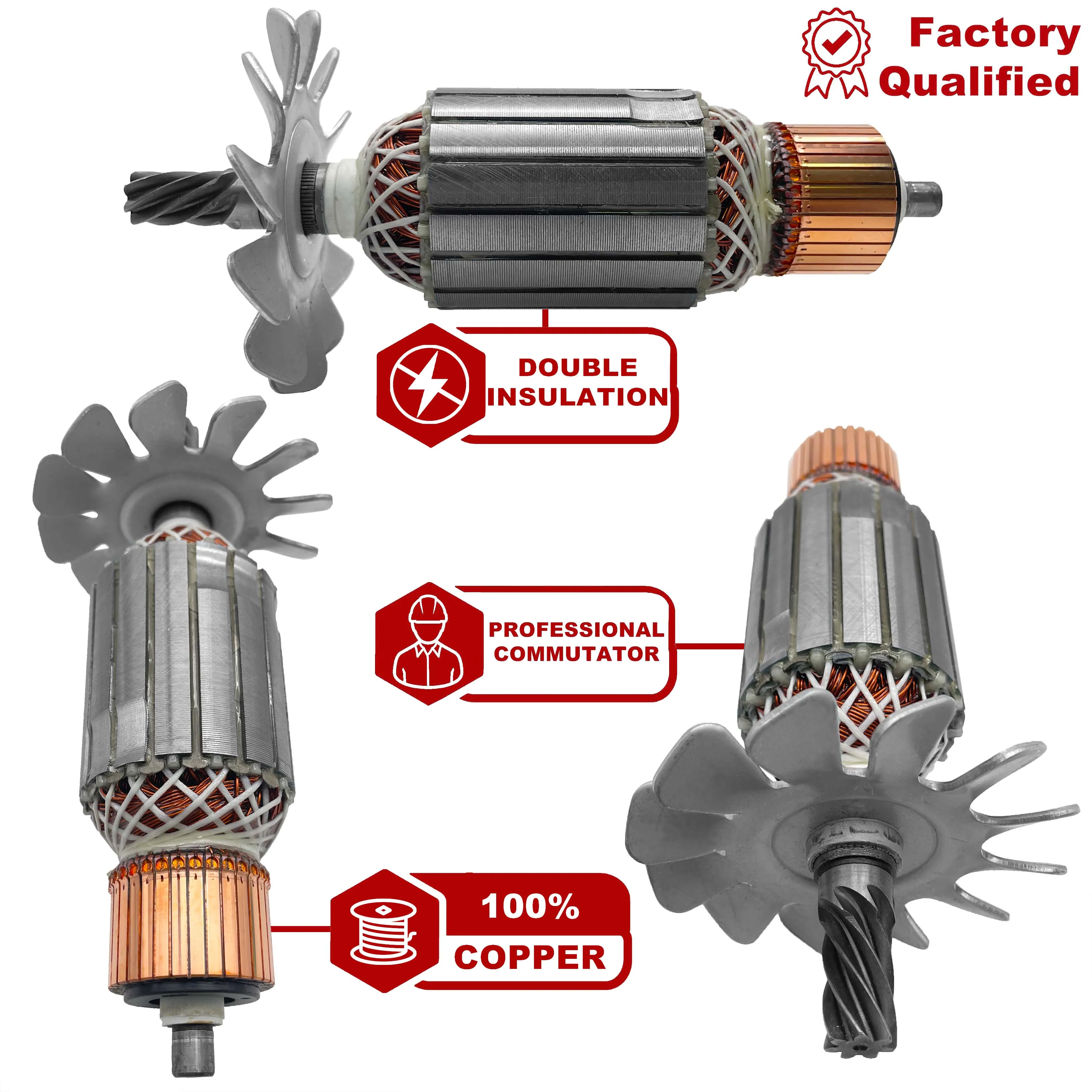 AC220V-240V Armature Rotor Anchor Replacement for MAKITA Metal Cutter Shaft 2414NB 2414B