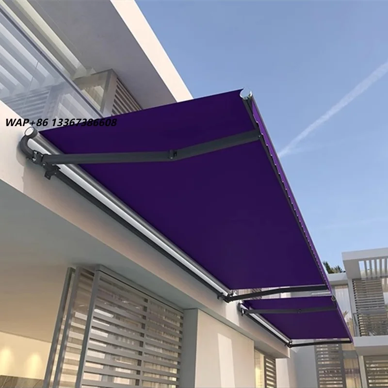 Modern Retractable Aluminum Alloy Balcony Awnings with Flexible Extension Lengths Luxury Manual Remote Control