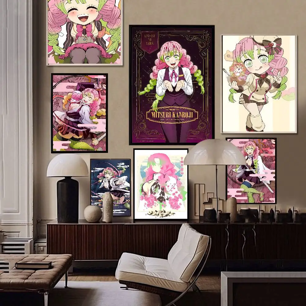 K-Kanroji Mitsuri Anime Posters Sticky Waterproof Paper Sticker Coffee House Bar Kawaii Room Decor