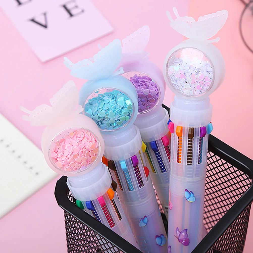 

8 Pcs Butterfly Wear-resistant Multicolor Pen Wear-resistant Writing Sequins Kawaii Multi-function Household Multicolor
