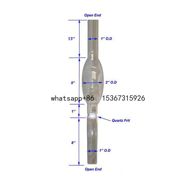 quartz tube with frit for fluidized cvd furnace