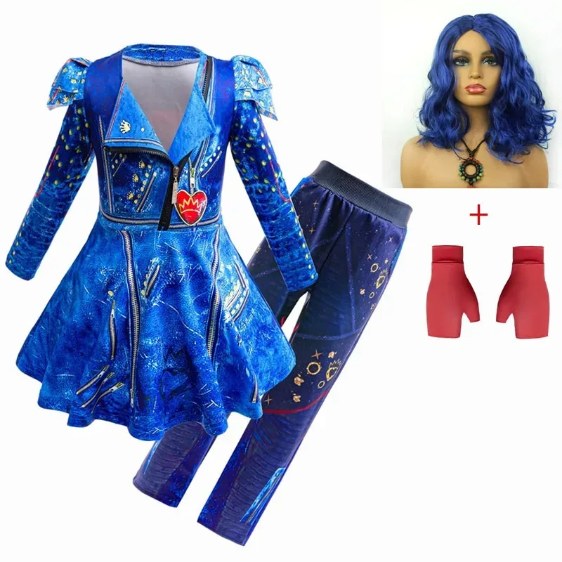 l2025l أزياء الهالوين للفتيات أحفاد 3 مال للفتيات أزياء صعود الأحمر إيفي التأثيرية ملابس فانتازيا الهالوين للأطفال #5