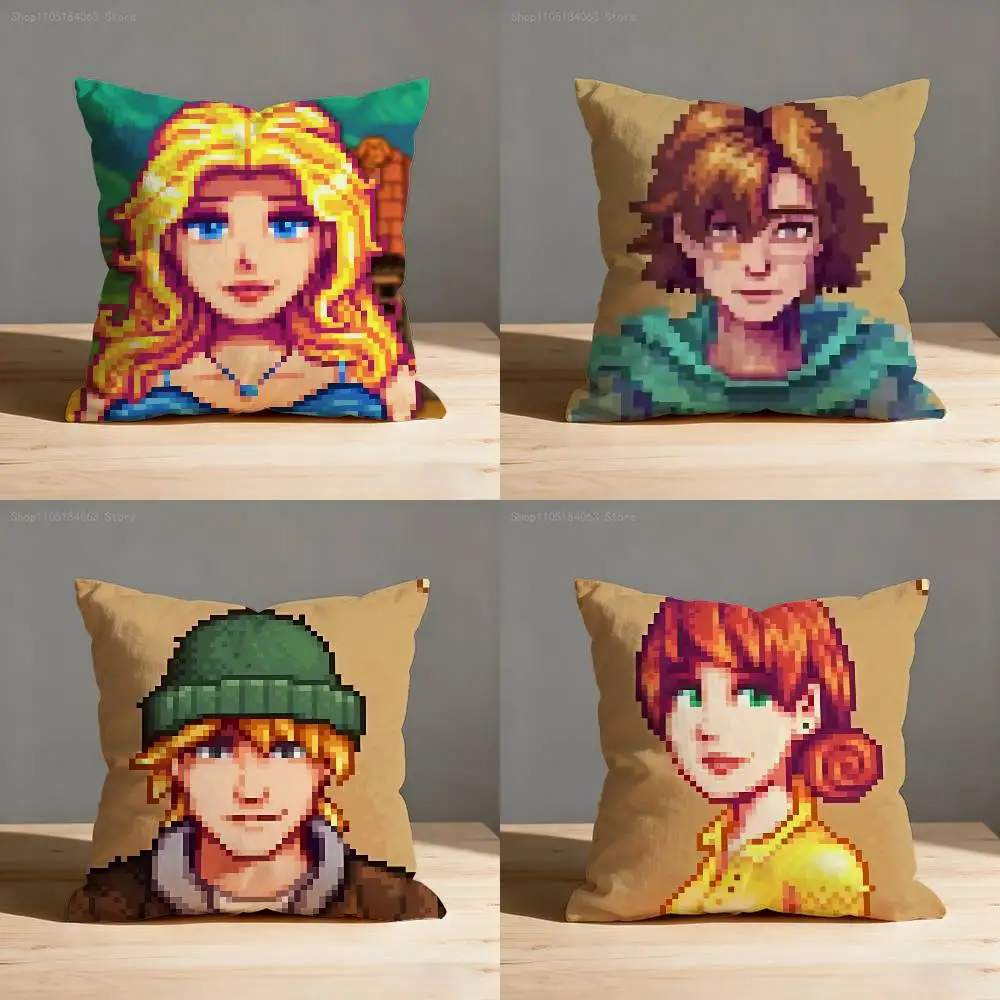 

Alex Haley S-Stardew V-Valley Throw Pillow Case For 45x45cm 55x55cm 30x30cm Square Car Pillowcase Home Bedchamber Decor Gift