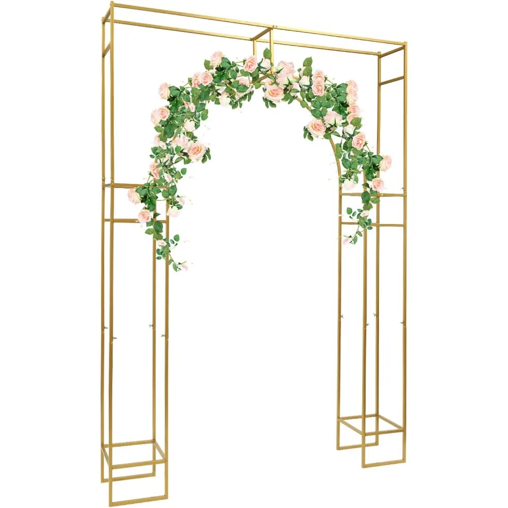 

Arch Backdrop Stand, 5.91 * 7.87FT Square Metal Balloon Arch Stand Garden Arbor Frame Flower Stand Background Decoration
