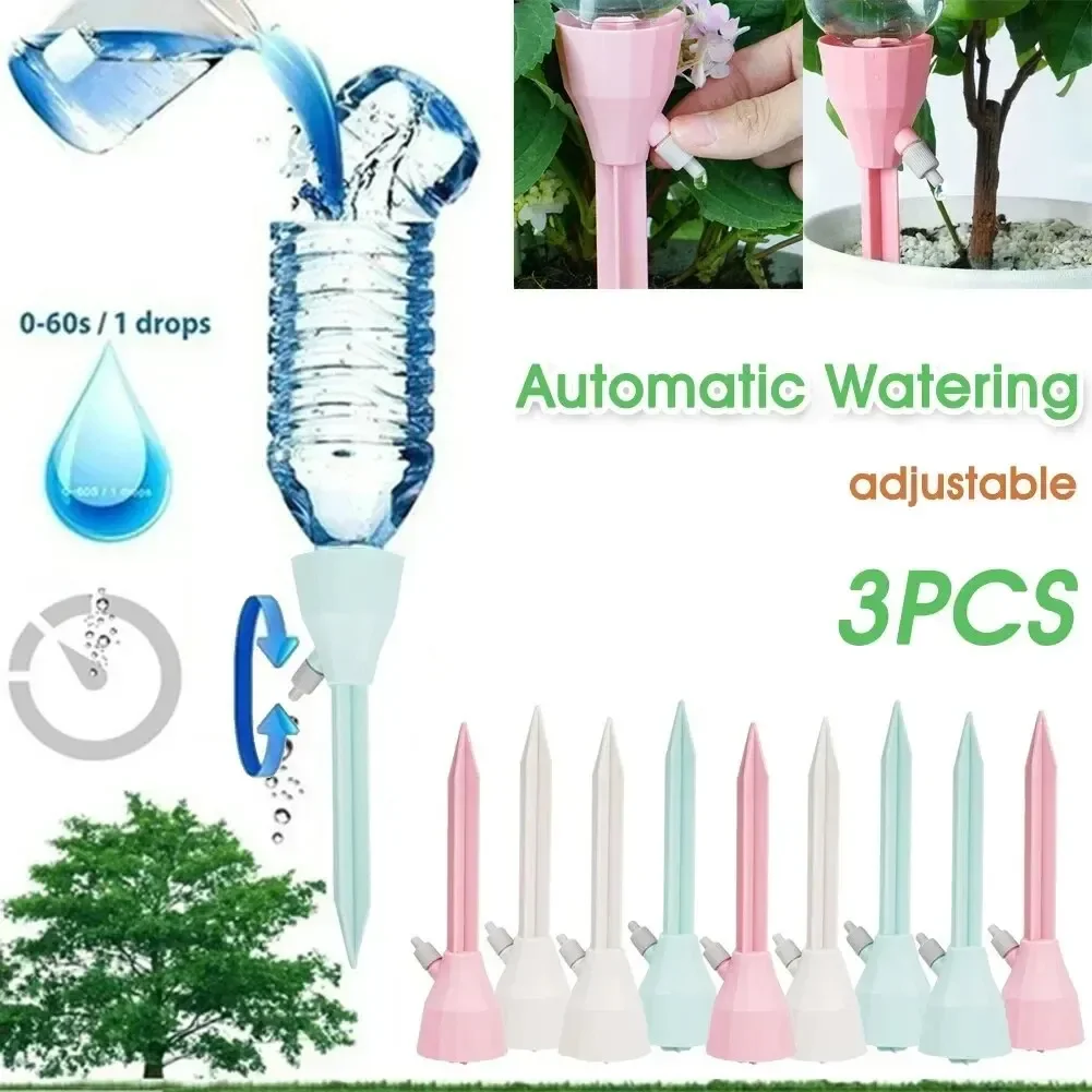 3Pcs Adjustable Drip Irrigation System Automatic Self Watering Spikes  Plants Indoor Outdoor Potted Plants Irrigation System